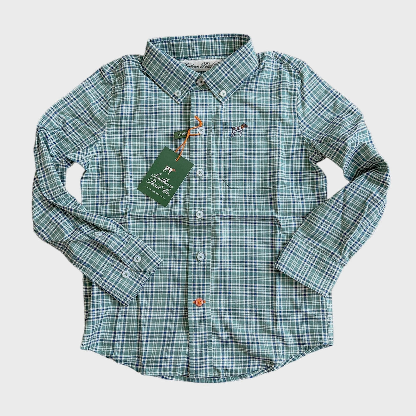 Hadley Performance Button Down - Pine Needle Plaid Big - and - tall Embroidered