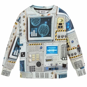 Plain kids' clothes Molo Kids Boy's Madsim Sweatshirt - Space Navigation