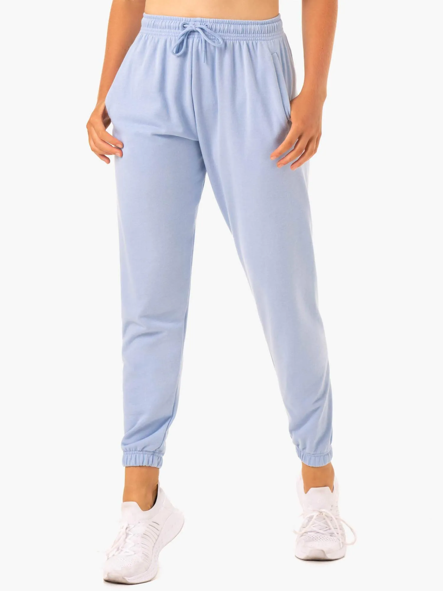 Off-Duty Fleece Track Pants - Blue Marl Timeless Comfort Wear Multi Pocket Configuration