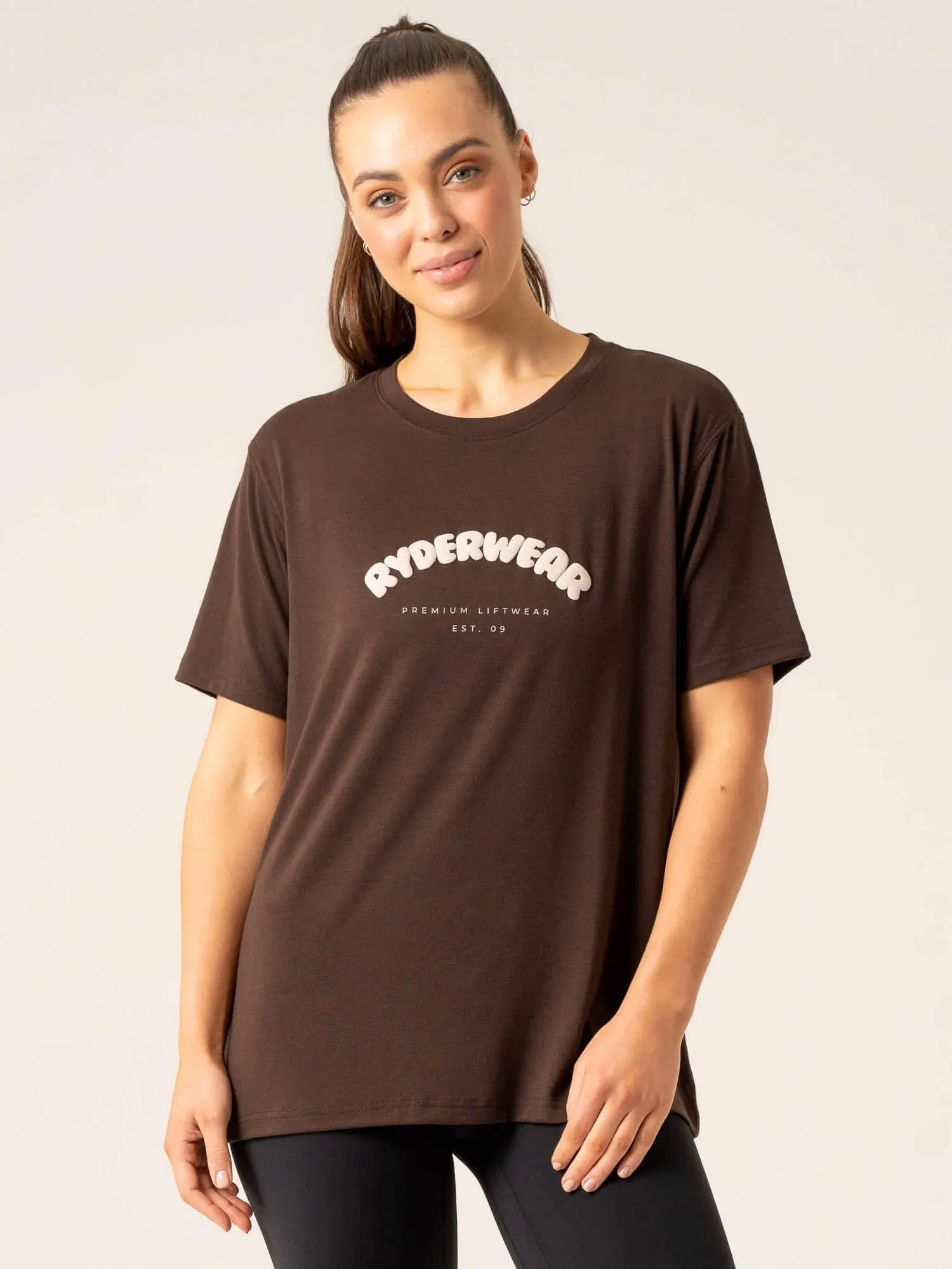 Off Side Longline T-Shirt - Chocolate Weekend Style Trend