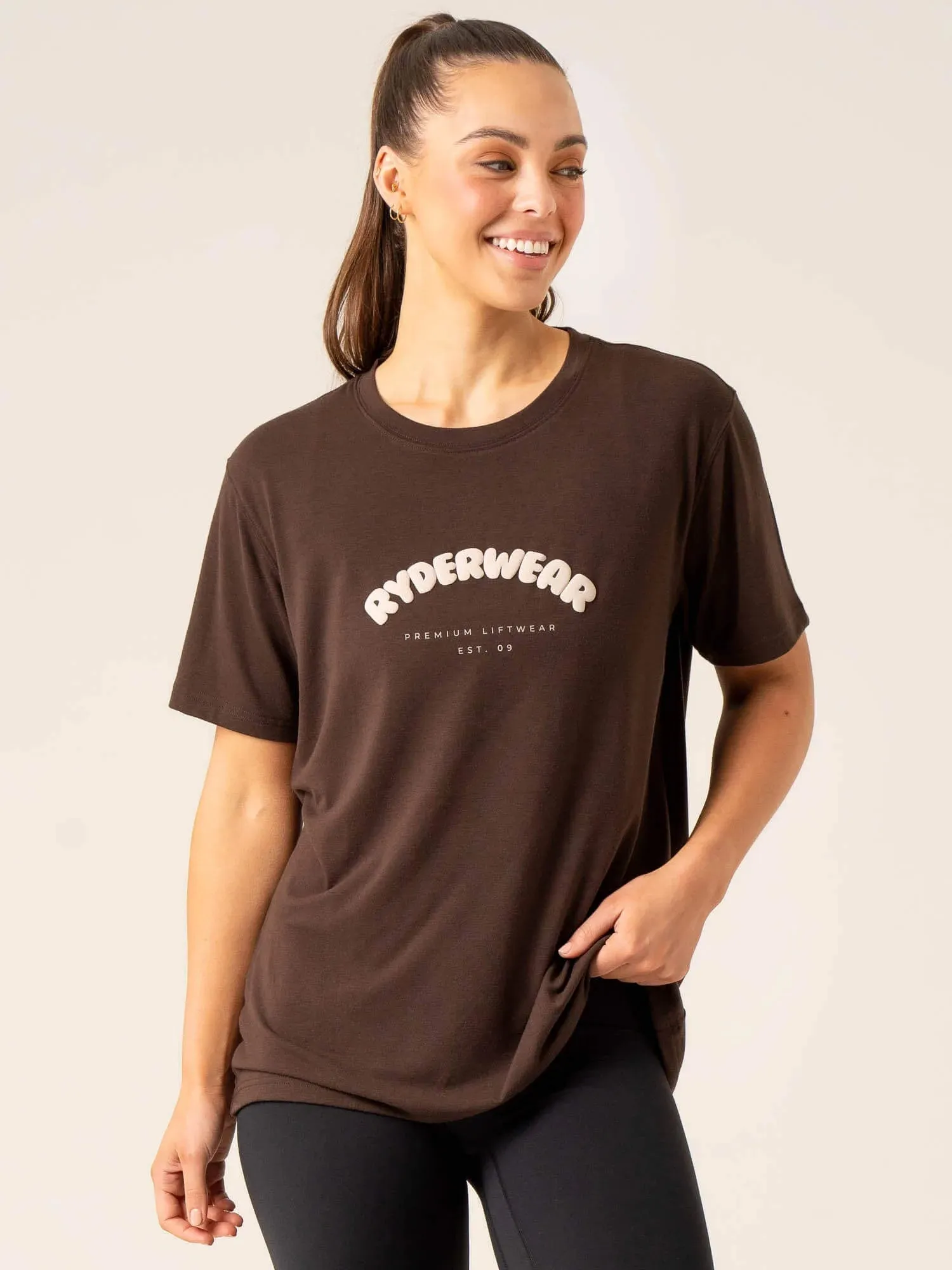 Off Side Longline T-Shirt - Chocolate Soft Base proper length