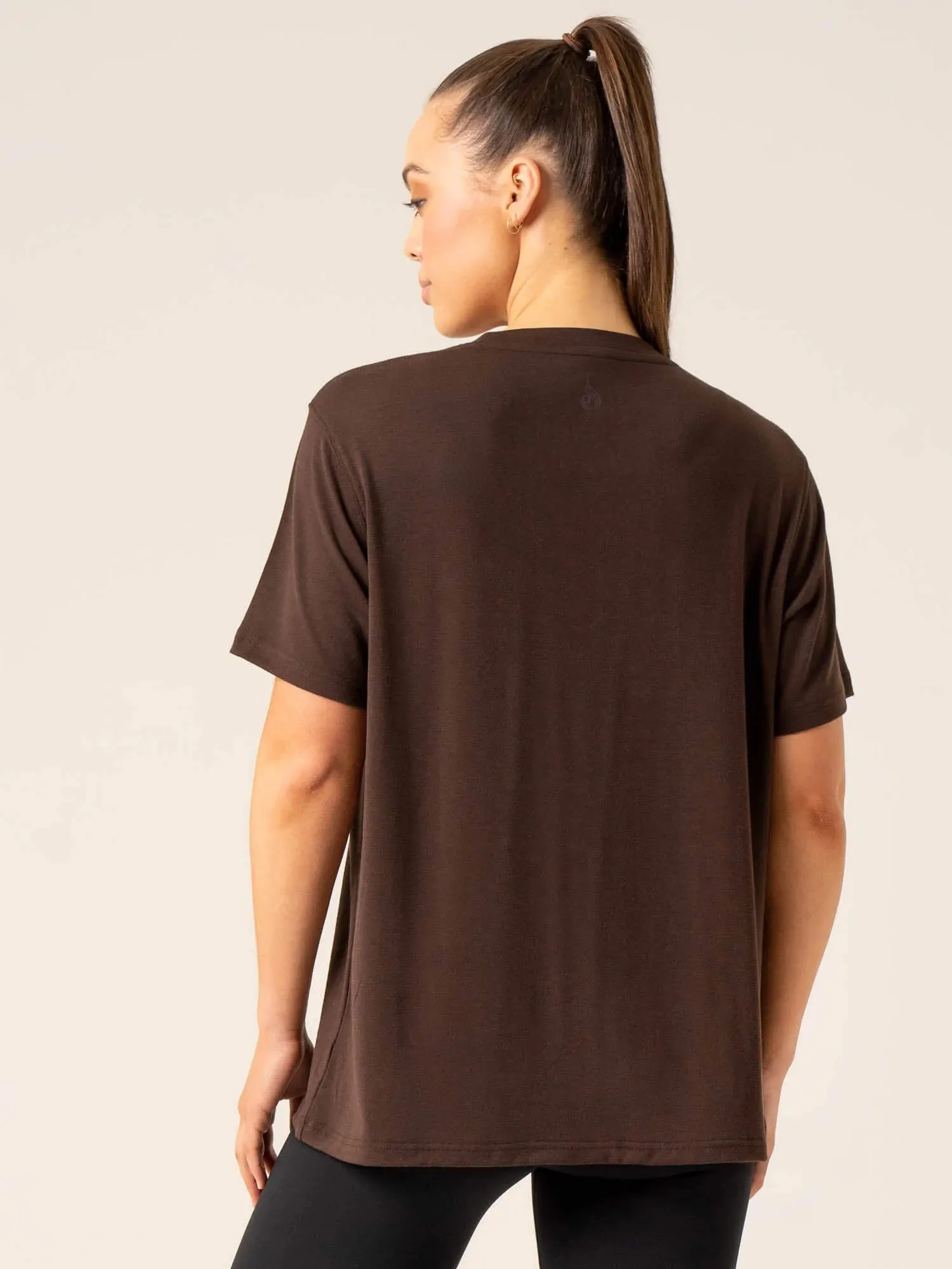 Off Side Longline T-Shirt - Chocolate Quick Dry Material Bold colors