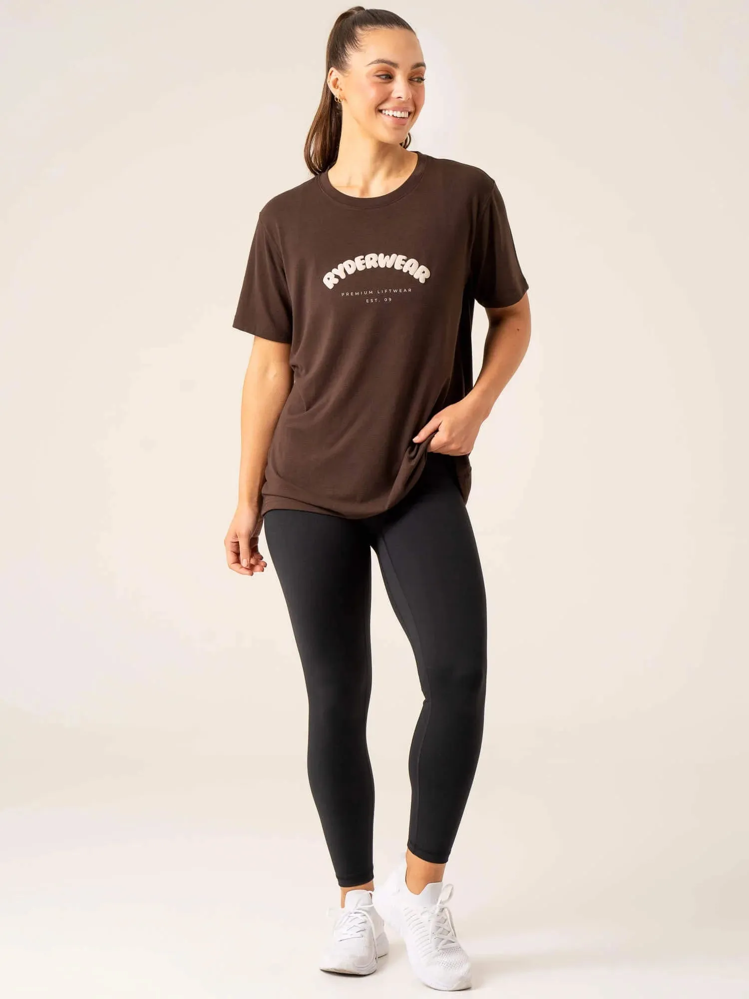 Off Side Longline T-Shirt - Chocolate tall size