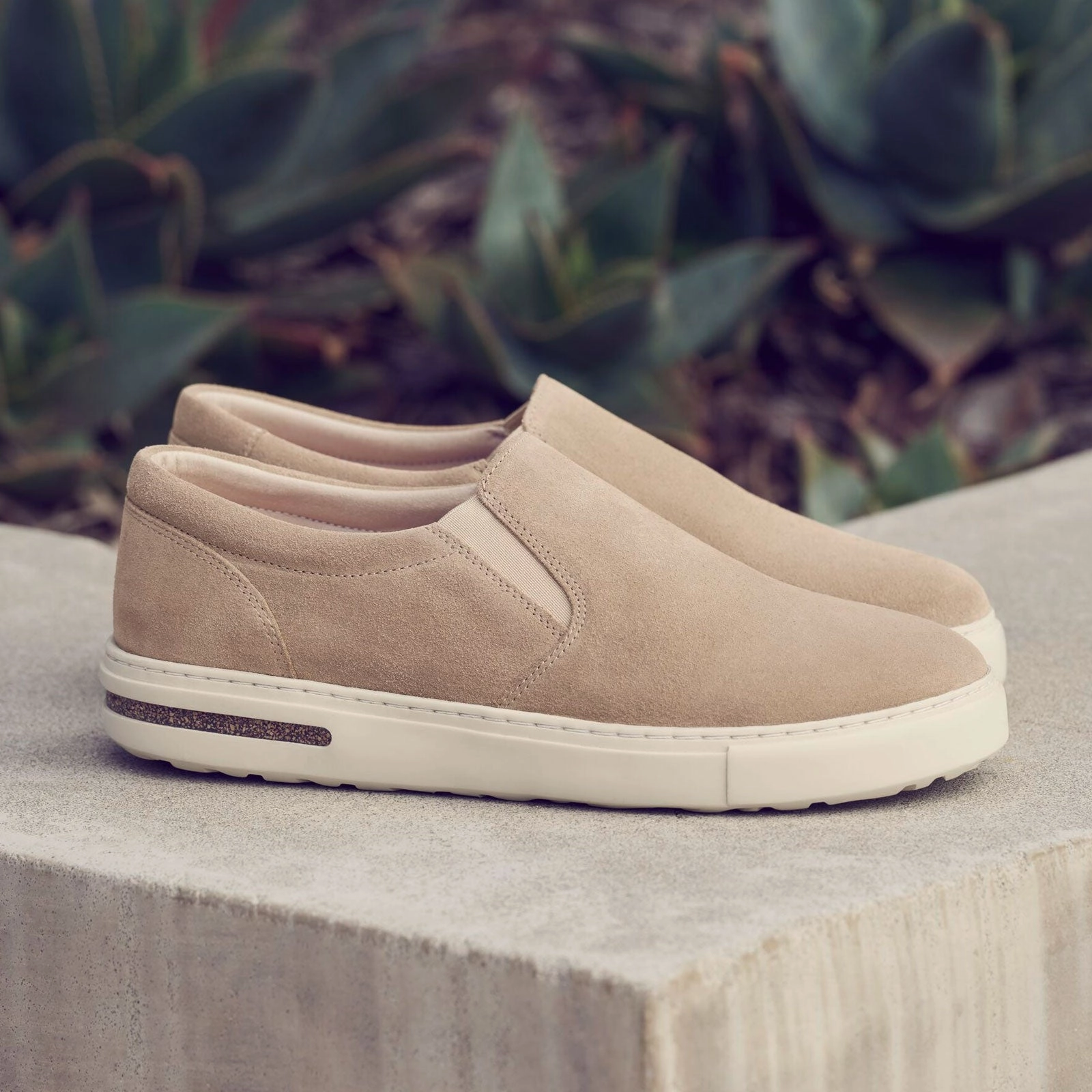 Birkenstock Oswego Slip On Sneaker (Men) - Taupe Suede Light Stroll Style Option