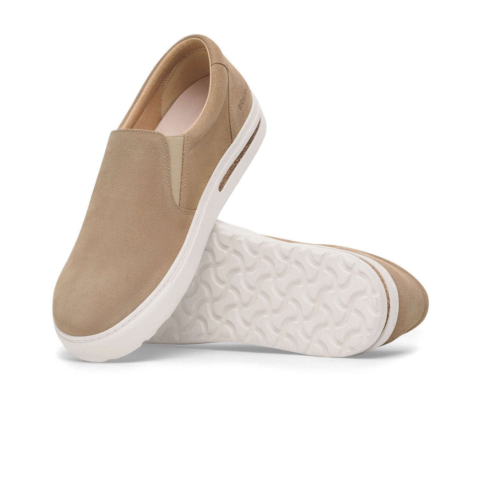 Birkenstock Oswego Slip On Sneaker (Men) - Taupe Suede Safe Grip