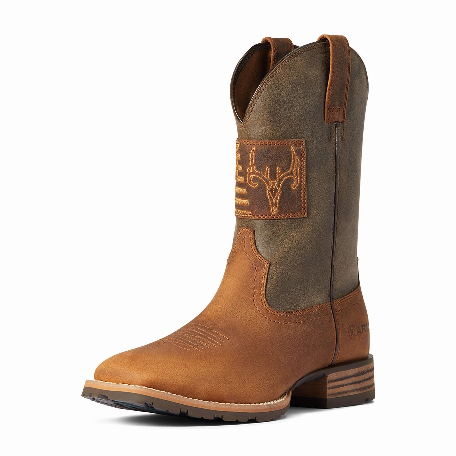 Ariat Hybrid Patriot Country Western Boot (Men) - Casper Brown Neat Design