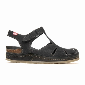 Gel Padding Comfort Tongue On Foot Detroit Backstrap Sandal (Women) - Negro