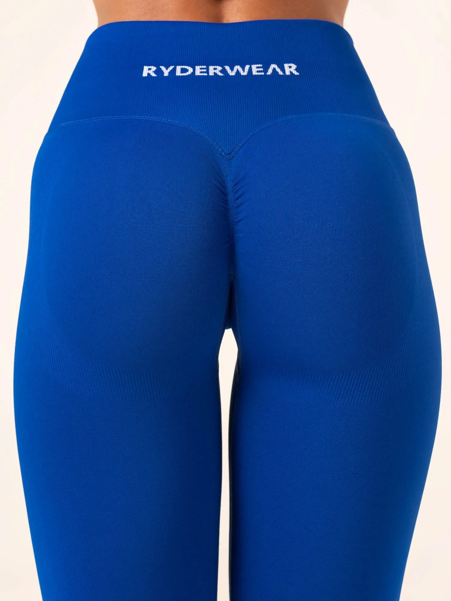 Cool Days Petite Size Durable Stitch Lift BBL Scrunch Seamless Leggings - Cobalt Blue