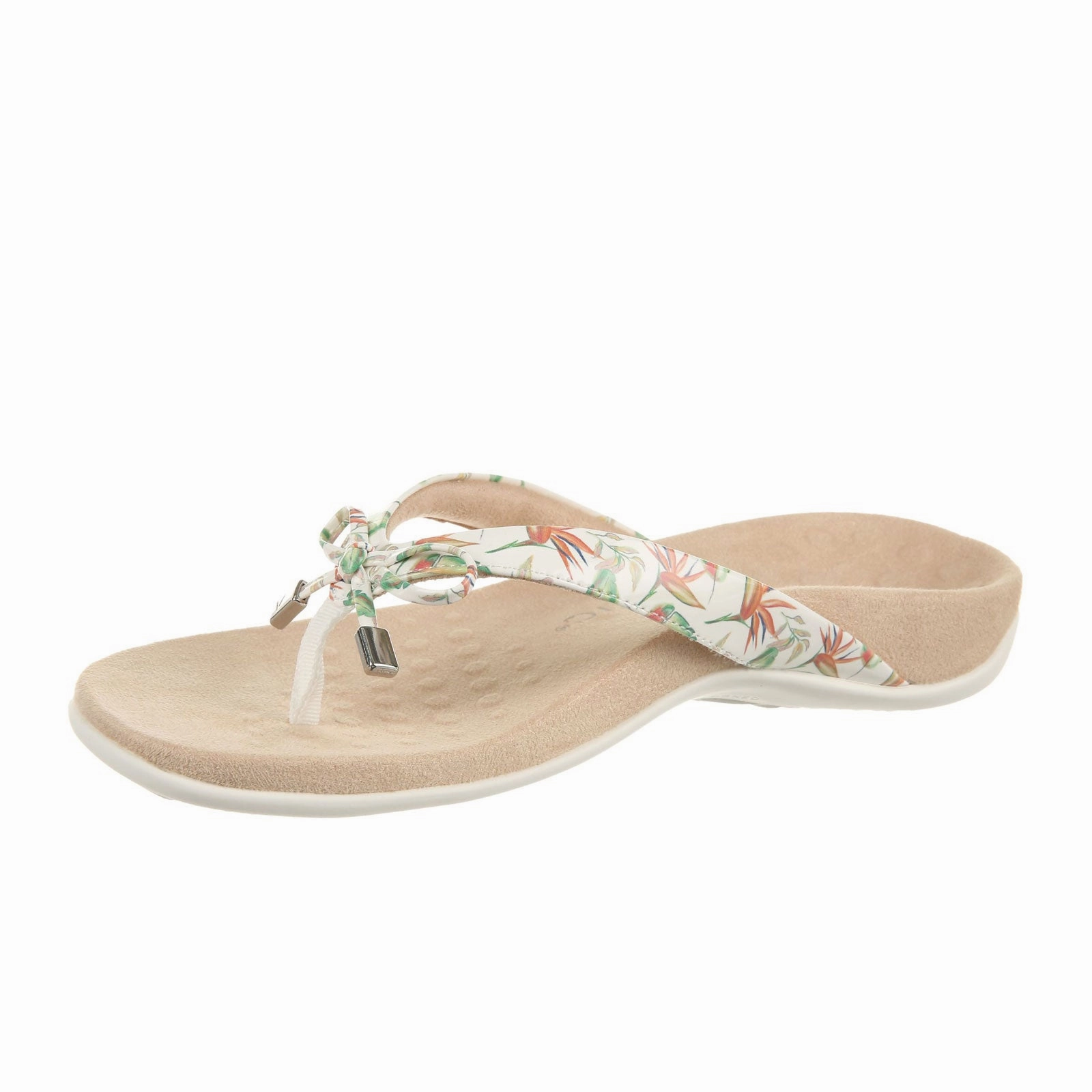 Adjustable lacing Sturdy Backing Vionic Bella II Sandal (Women) - Marshmallow Floral