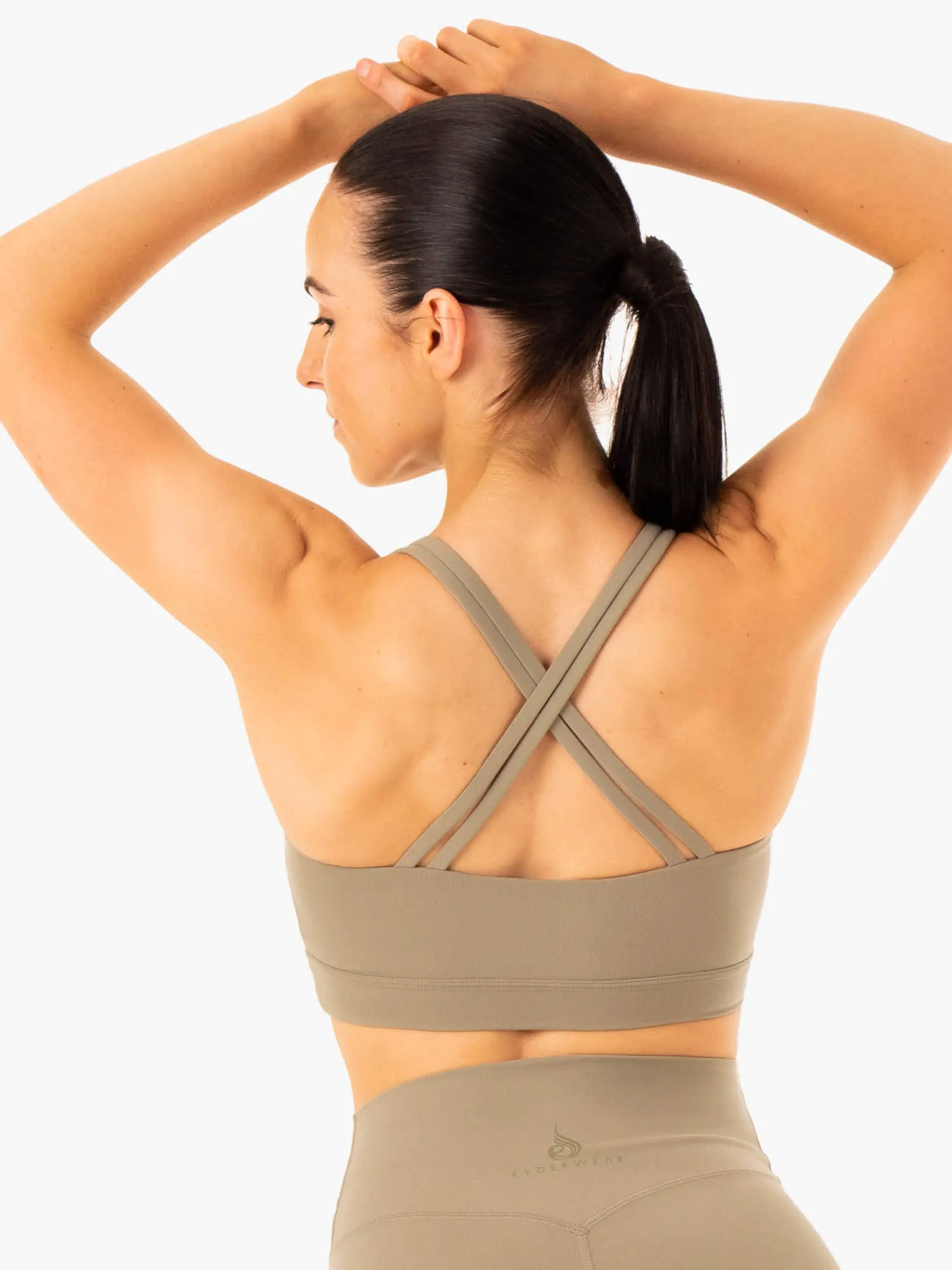 Organic NKD Refine Sports Bra - Khaki