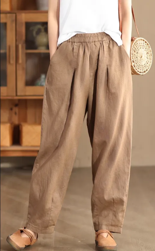 Active Design Babakud Women Autumn Loose Linen Casual Pants