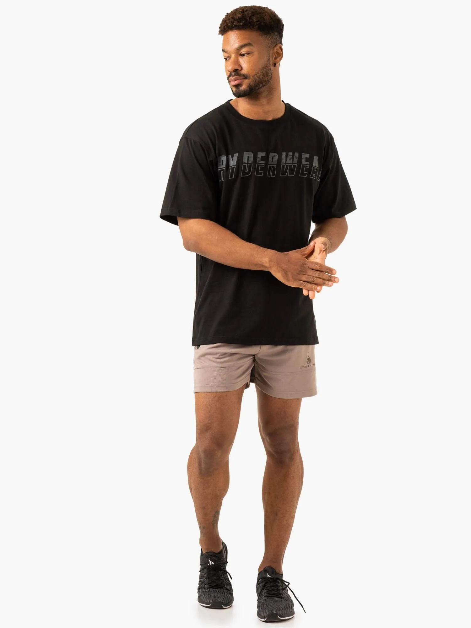 Overdrive Oversized T-Shirt - Black Comfort and Flexibility Wear Resistant Fabric