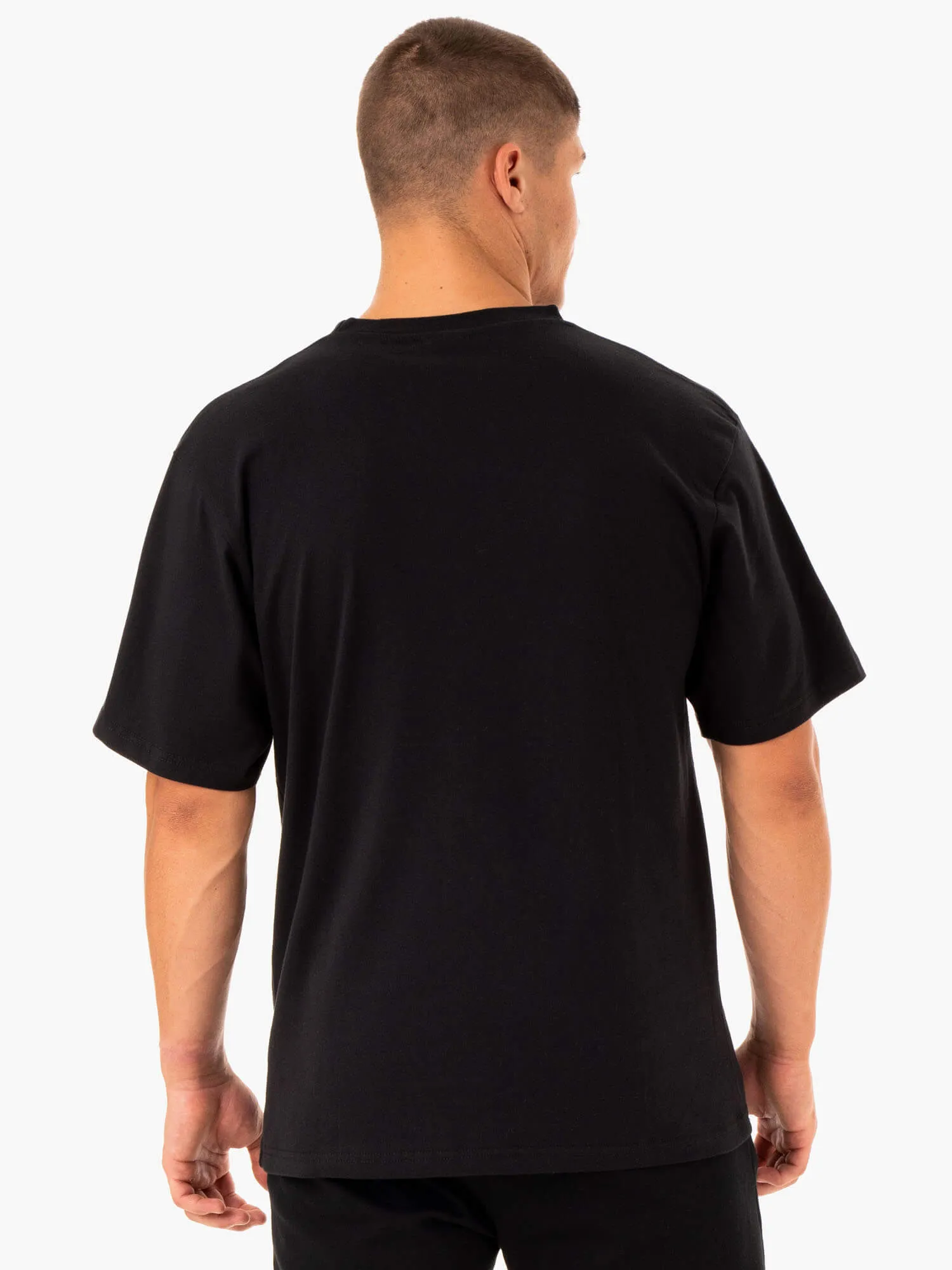 Oversized T-Shirt - Black Comfortable Layer Tough Stretch