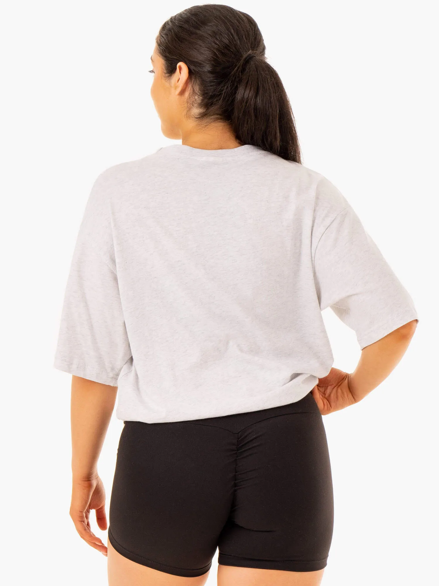 Effortless Comfort Smart Fashion Oversized T-Shirt - Snow Marl