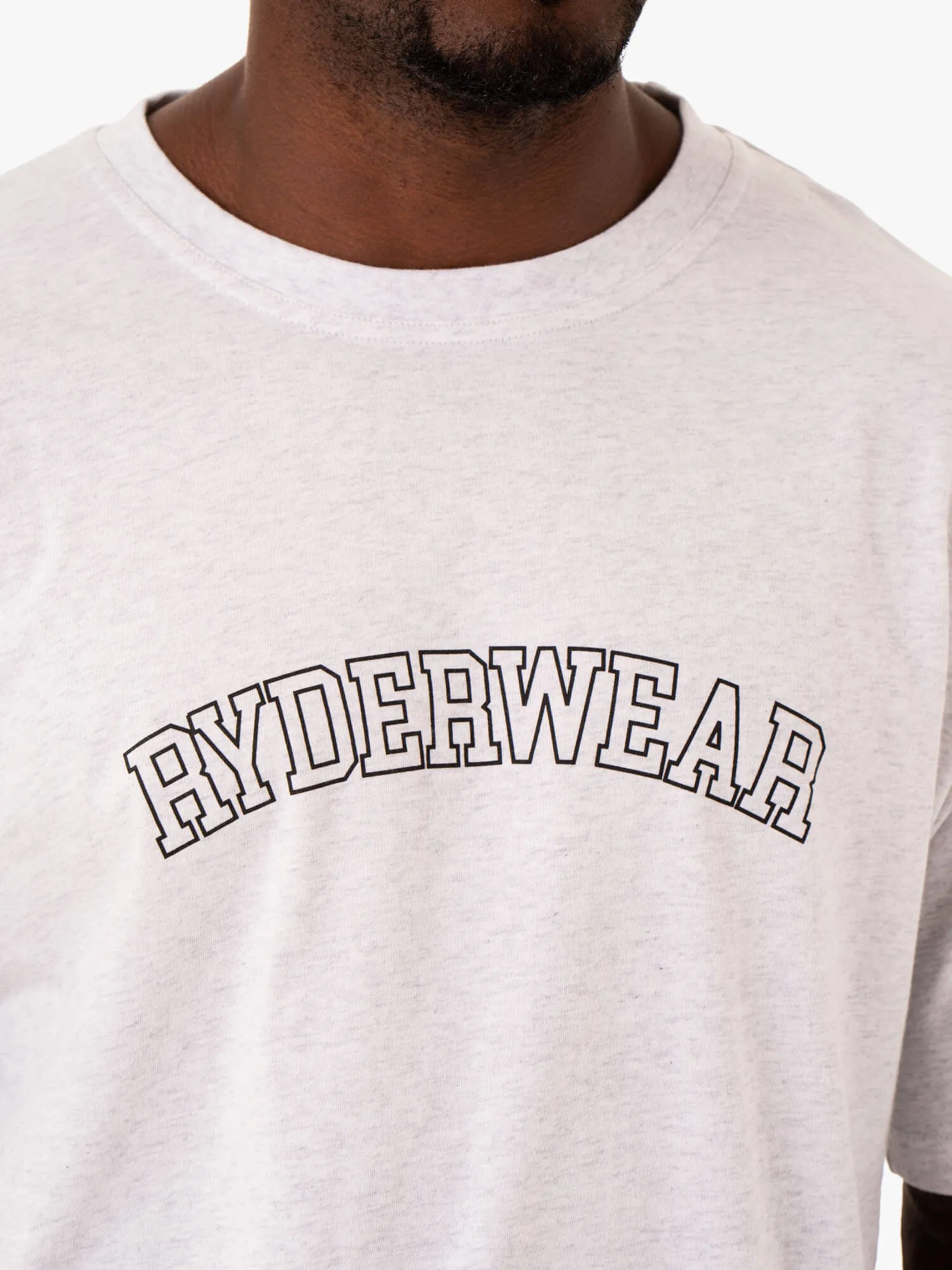 Oversized T-Shirt - Snow Marl Fashionable Fit Cozy Lining