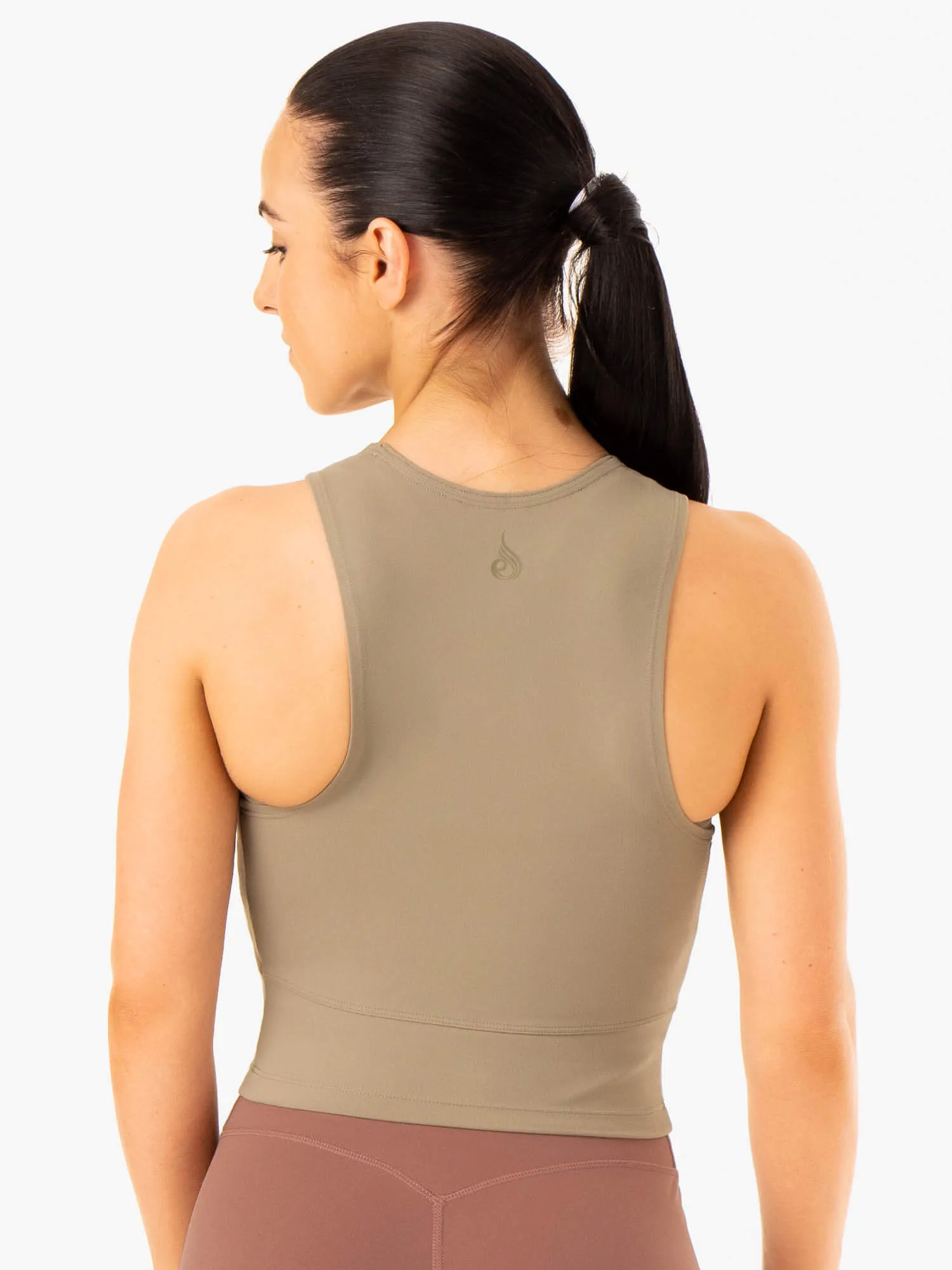 Interlock Knit VentilatedArmholes NKD Refine Tank - Khaki