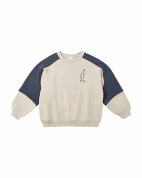 Easy care kids' outfits Soccer outfits for children Paneled Sweatshirt | Stone