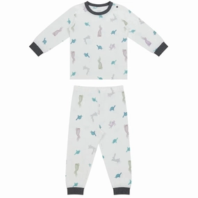 Nest Designs Kids/Baby Two-Piece Long Sleeve PJ Set (Bamboo Jersey) - The Tortoise & The Hare Warm kids' wear