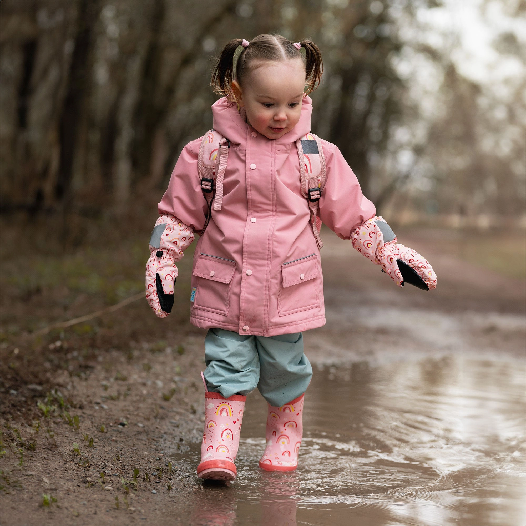 >Jan & Jul Kids Cozy-Dry Waterproof Rain Jacket - Dusty Pink Easy - to - take off