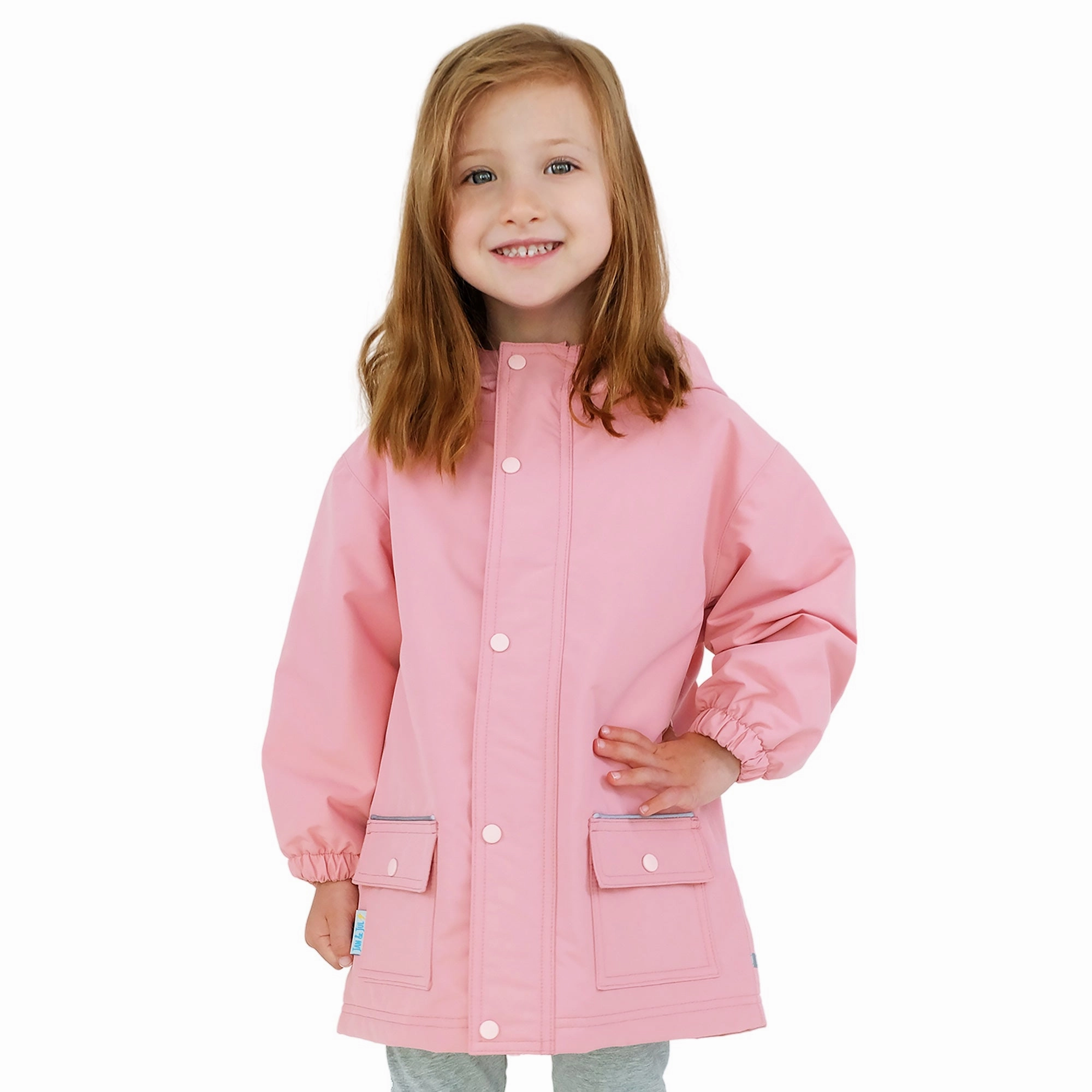 >Jan & Jul Kids Cozy-Dry Waterproof Rain Jacket - Dusty Pink School uniform items for kids Airport outfits for kids