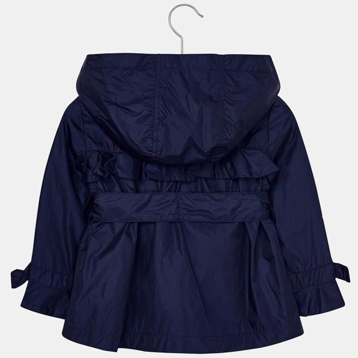 Adjustable kids' clothing Mayoral 3415-085 Kids Girl Ruffle Windbreaker Jacket in Navy