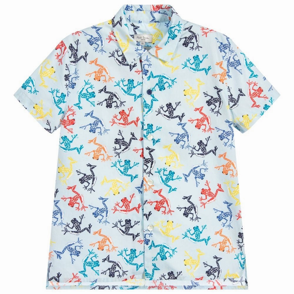 Paul Smith Junior Kids Boy Frogs Print Shirt country windproof