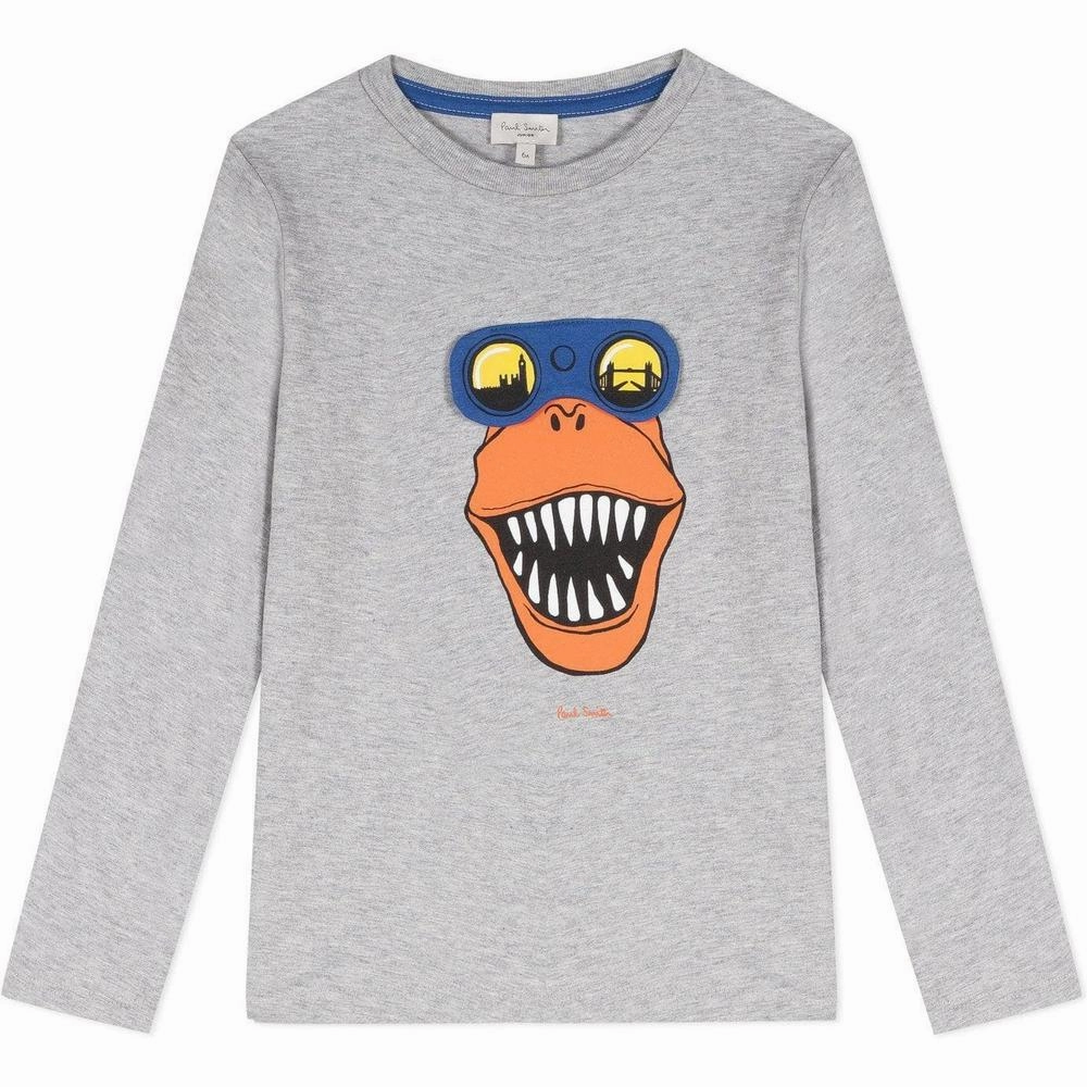 Furry Edgy Paul Smith Junior Kids Goggle Dino Long Sleeve Tee Shirt