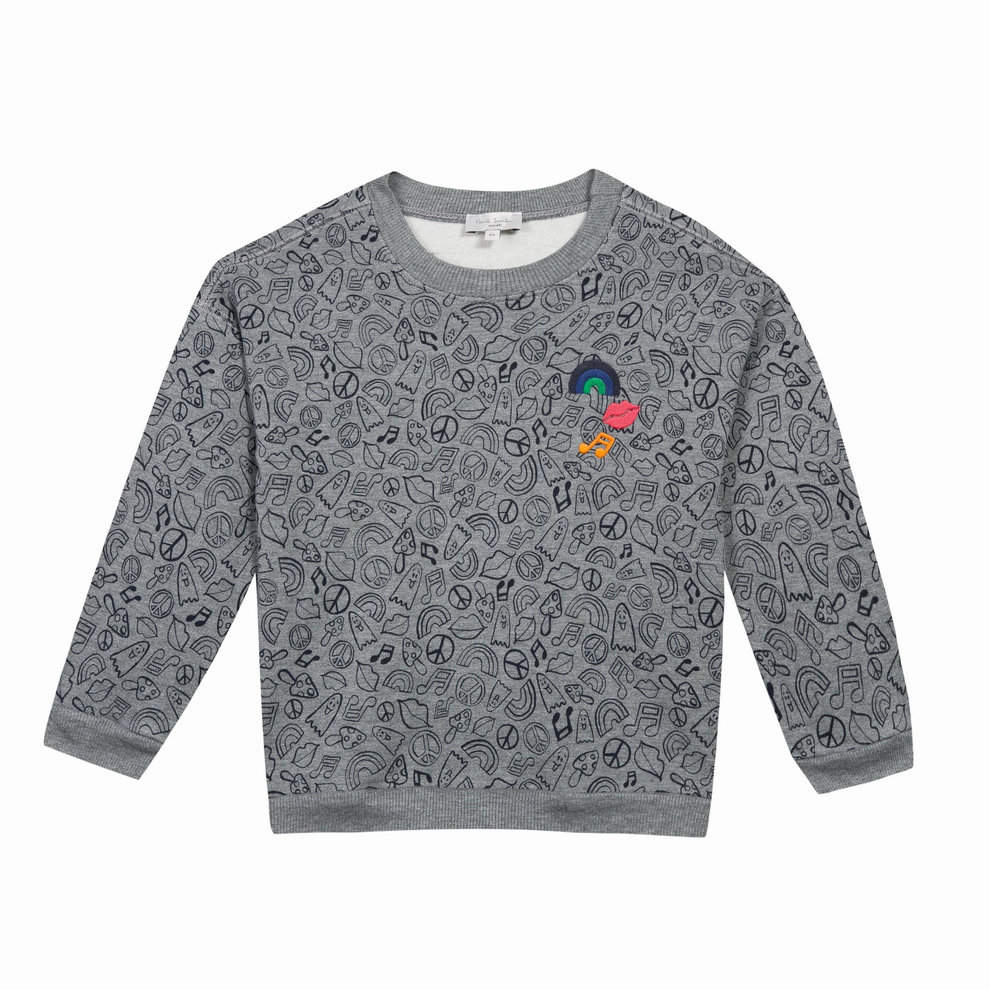 Paul Smith Junior Kids Sweater Tee in Grey Marl Baggy