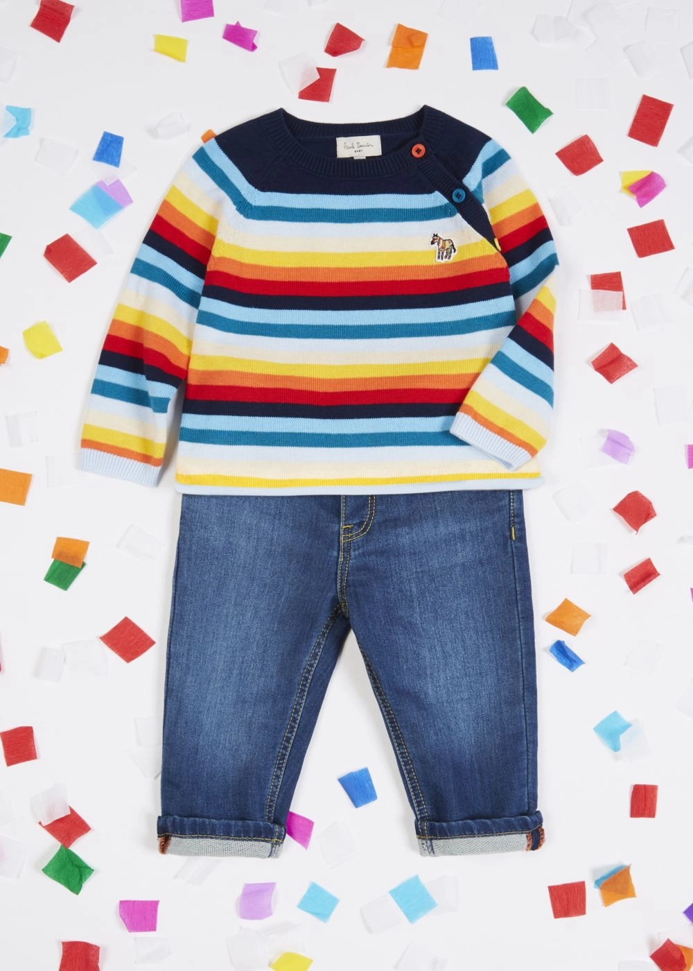Fuzzy Fall Paul Smith Junior Kids Zebra Logo Stripe Jumper Sweater