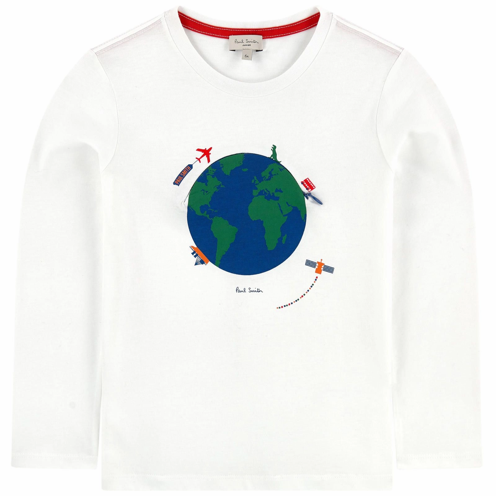 Paul Smith Kids Earth Tee Shirt in White Sleepwear for kids