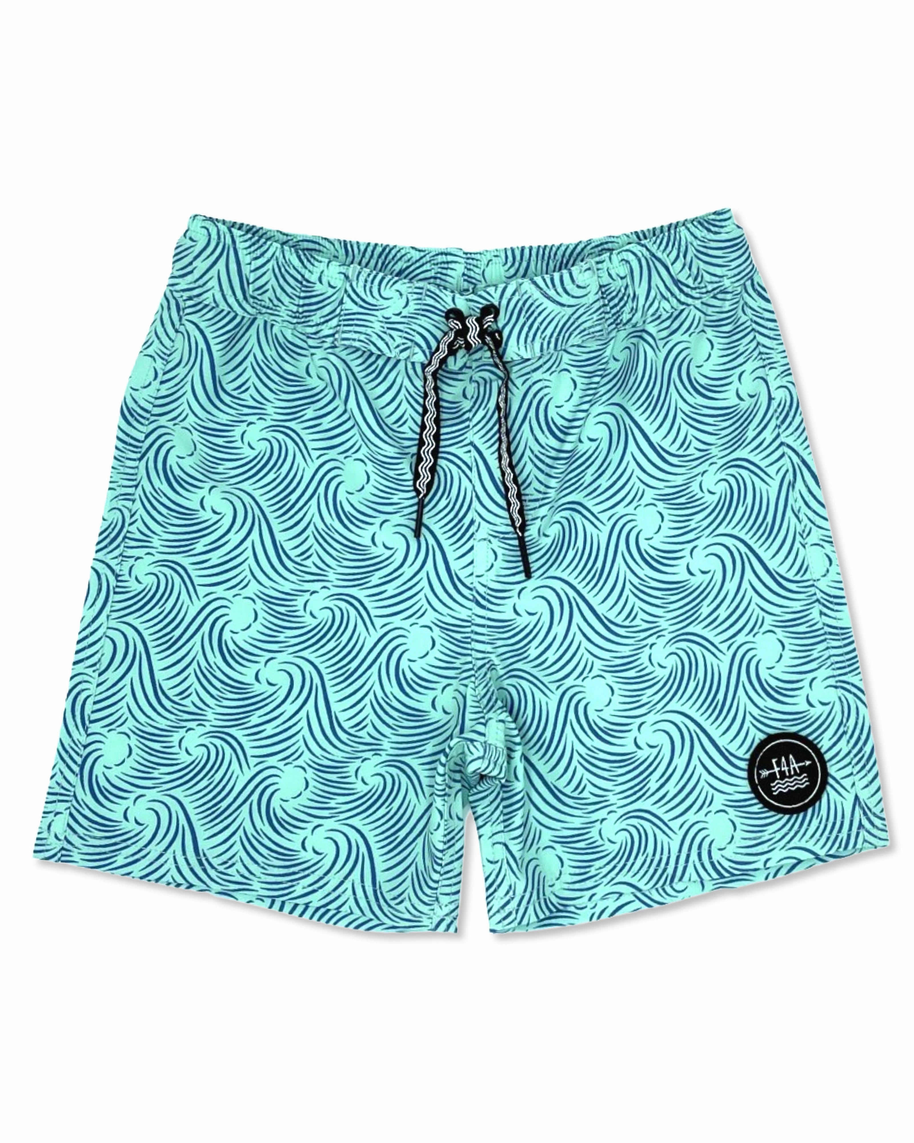 Peaks Boardshort - Beach Glass vintage Jungle themed clothes for kids