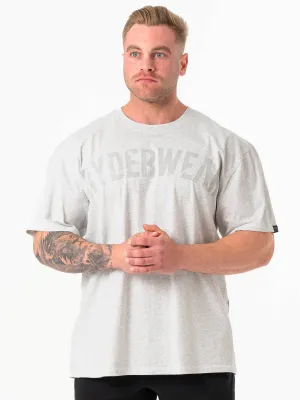 Permanent Crease Retention Force Oversized T-Shirt - Chalk Grey Marl Practical Comfort Relax Mode