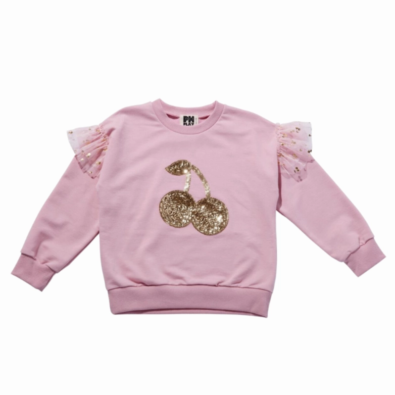 Tight Petite Hailey Girl's Cherry Sweatshirts  - Pink