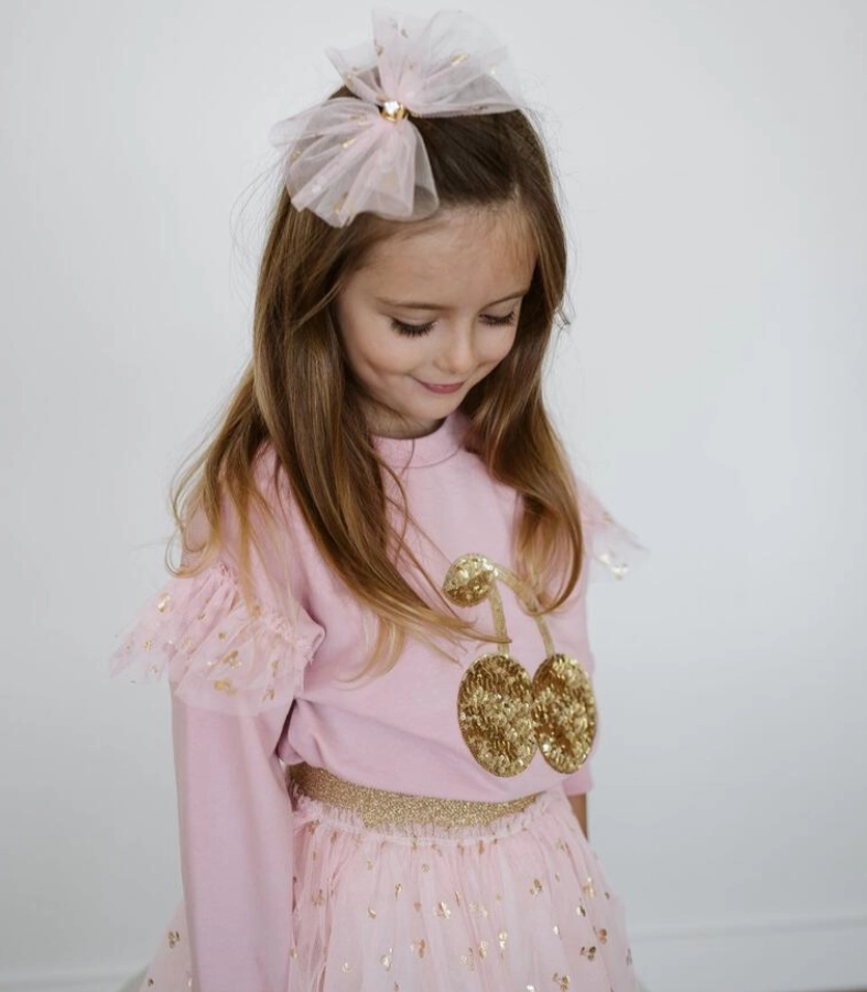 Petite Hailey Girl's Cherry Sweatshirts  - Pink Footwear