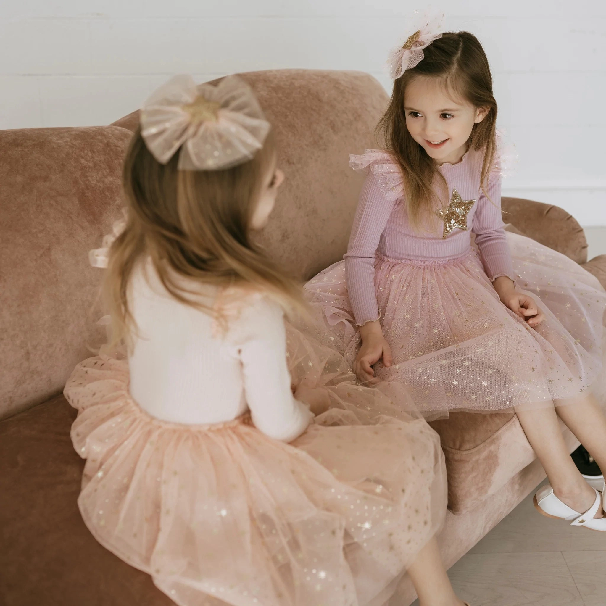 insulated Petite Hailey Girl's FRILL LAYERED TUTU DRESS - PEACH