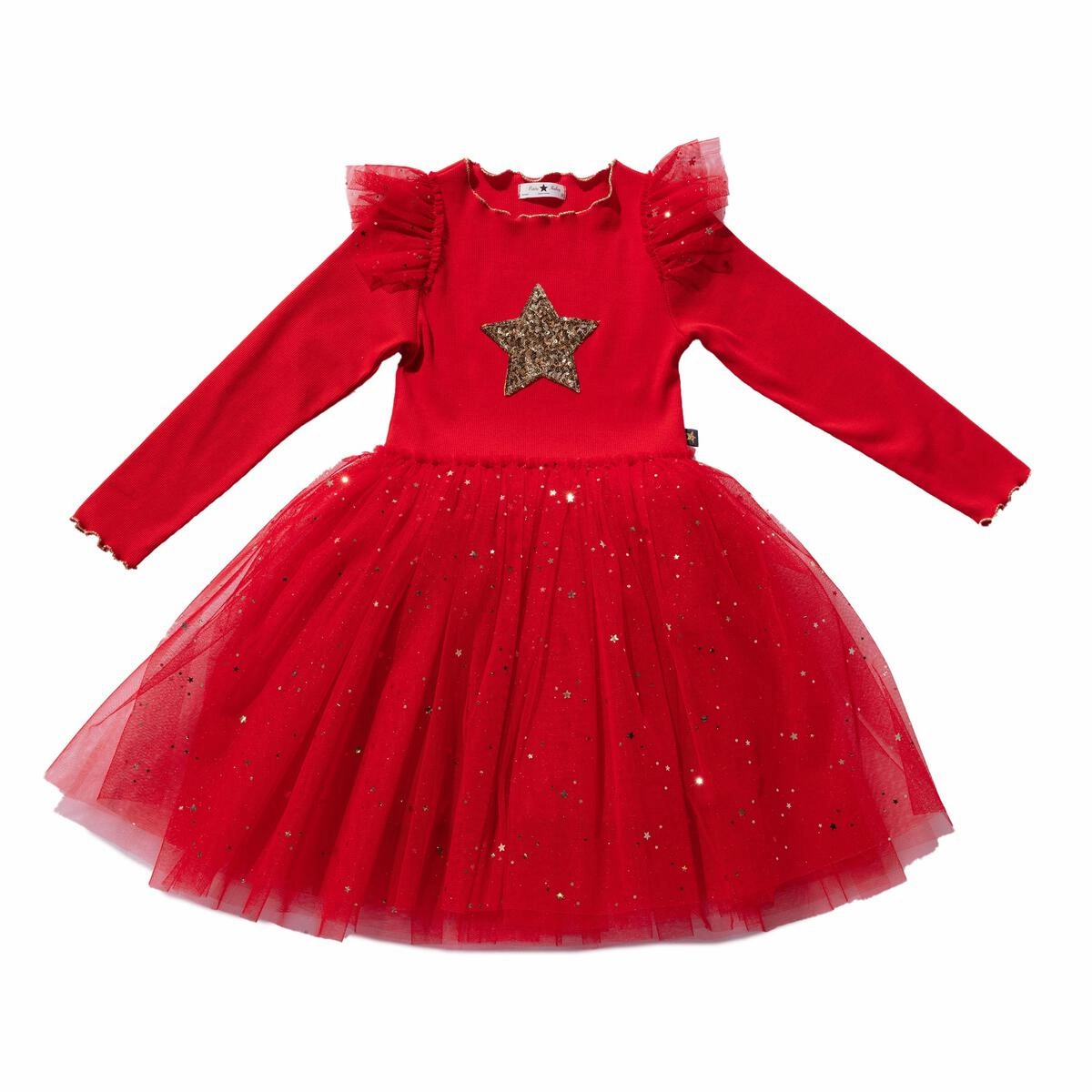 Petite Hailey Girl's FRILL LAYERED TUTU DRESS - Red Detachable