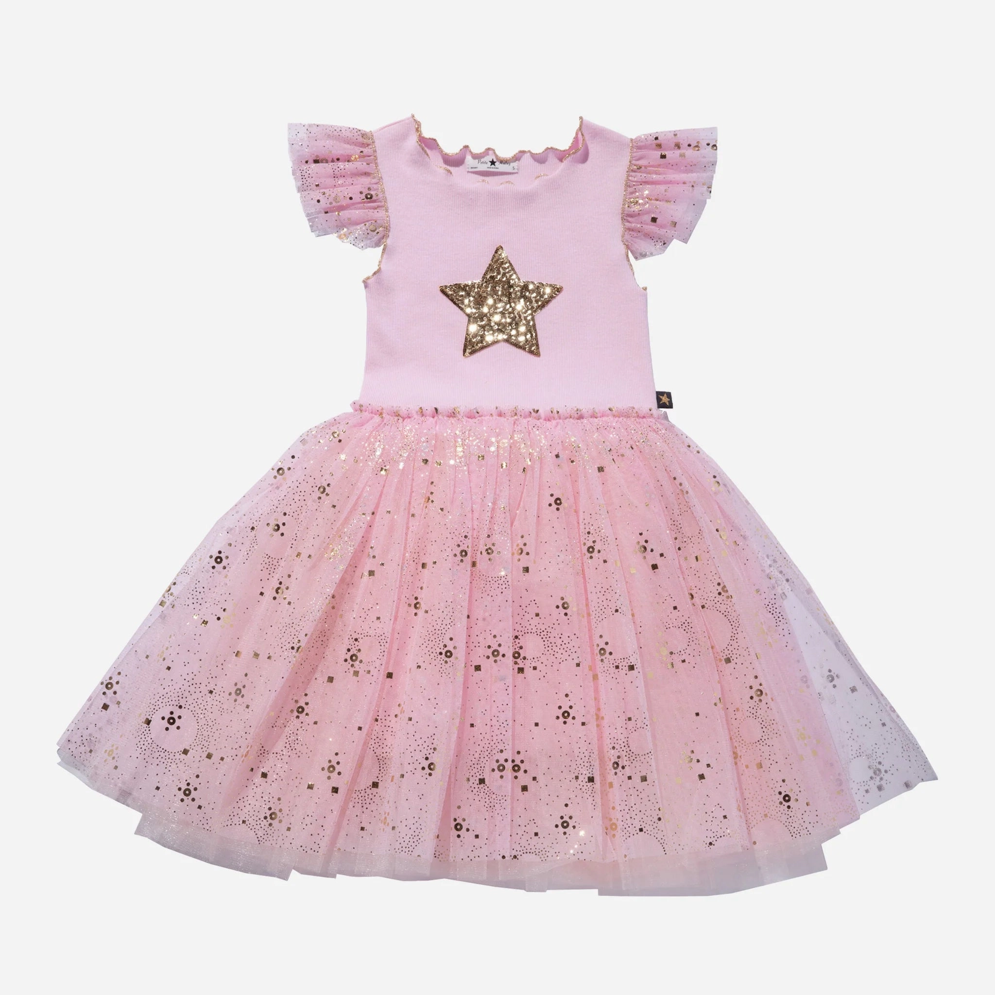 Petite Hailey Girl's Sparkle Tutu Dress  - Pink Summer