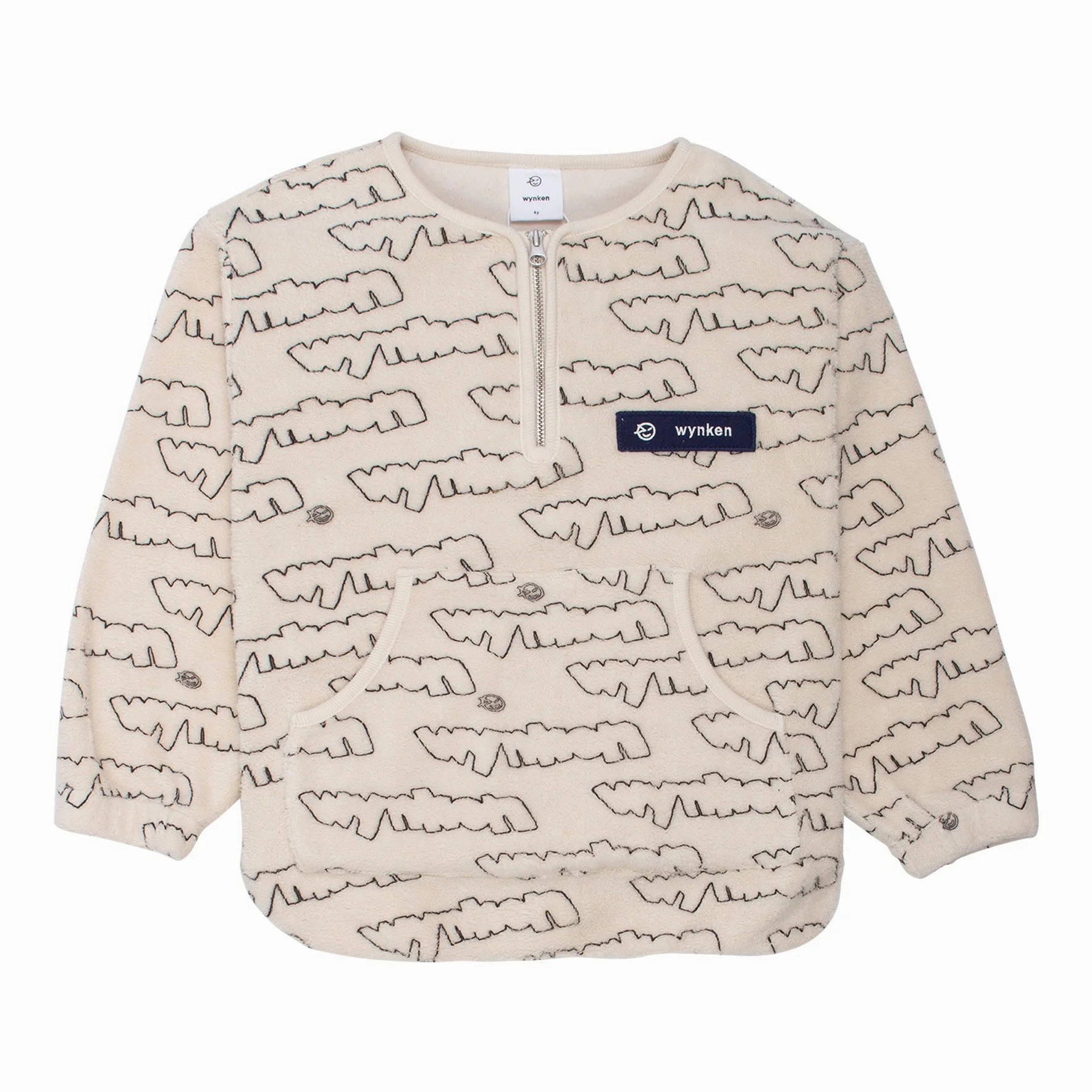 Wynken Kids Fluffy Wynken Half Zip - Ecru - 10Y/12Y cute odor - resistant