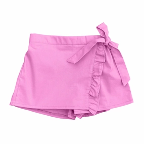 slim Pink Denim Skort
