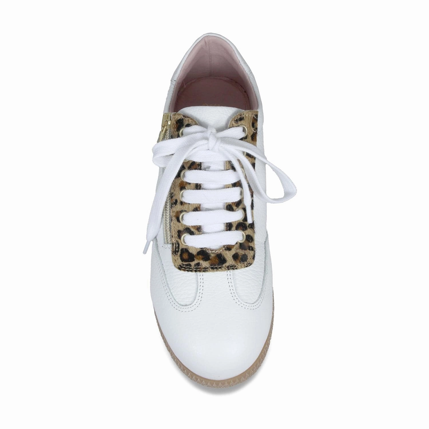 Pixie: White Leather & Luxe Leopard Flex groove