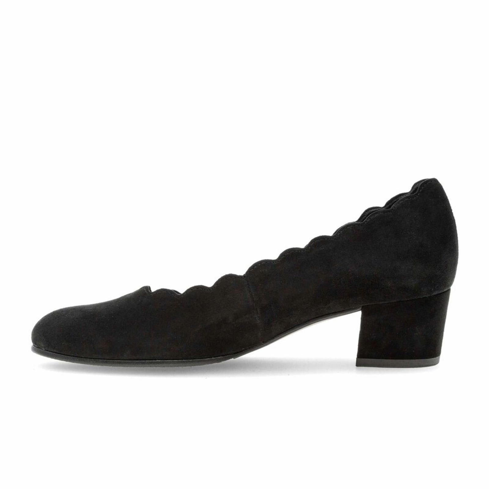 Gabor 221 Scalloped Pump (Women) - Black Suede True Power