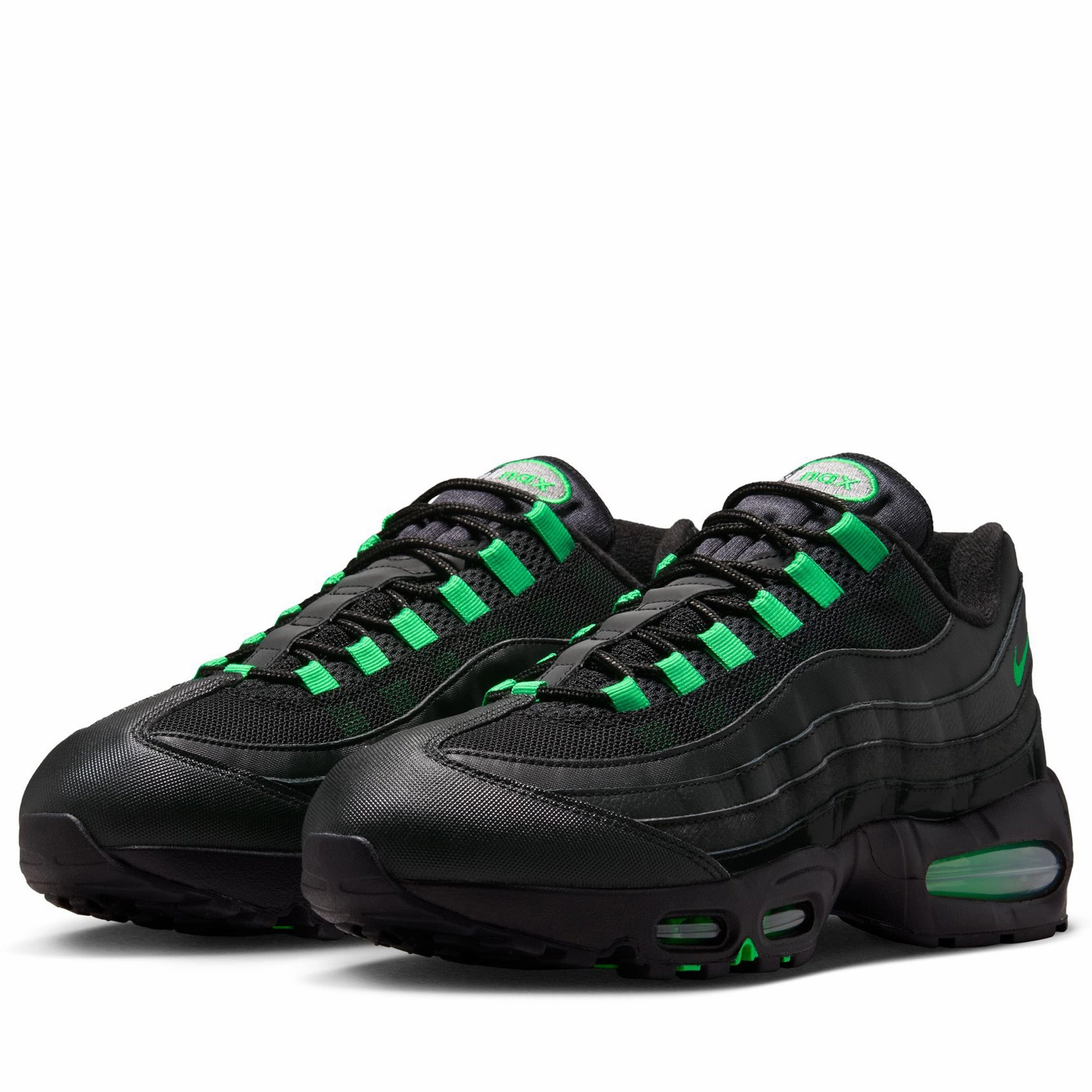 Nike Air Max 95 OG - Black/Green Shock Stitched Detailing Slip-On Ease