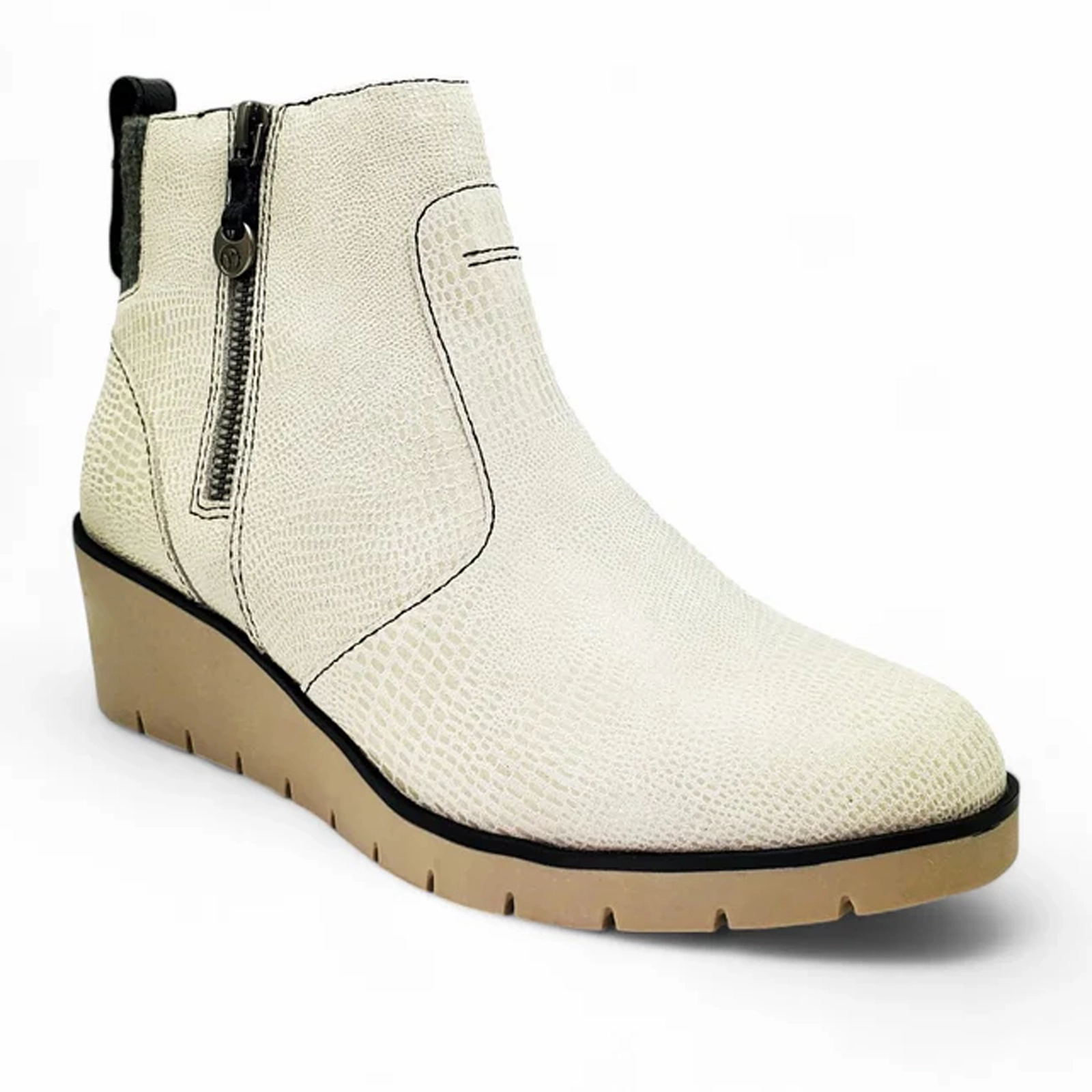 Revere Amarillo Bootie (Women) - Oyster Lizard Comfortable Sole