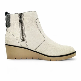 Office-Ready Shoes Woven Leather Revere Amarillo Bootie (Women) - Oyster Lizard