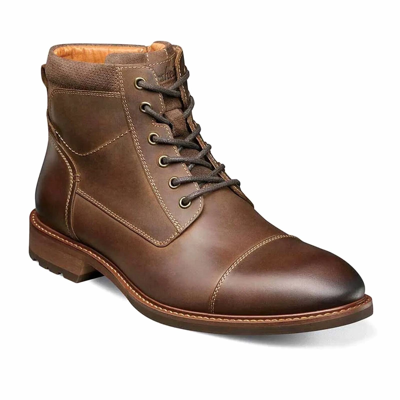 Water   Resistant Young Professional Florsheim Lodge Cap Toe Lace Up Boot (Men) - Brown Crazy Horse
