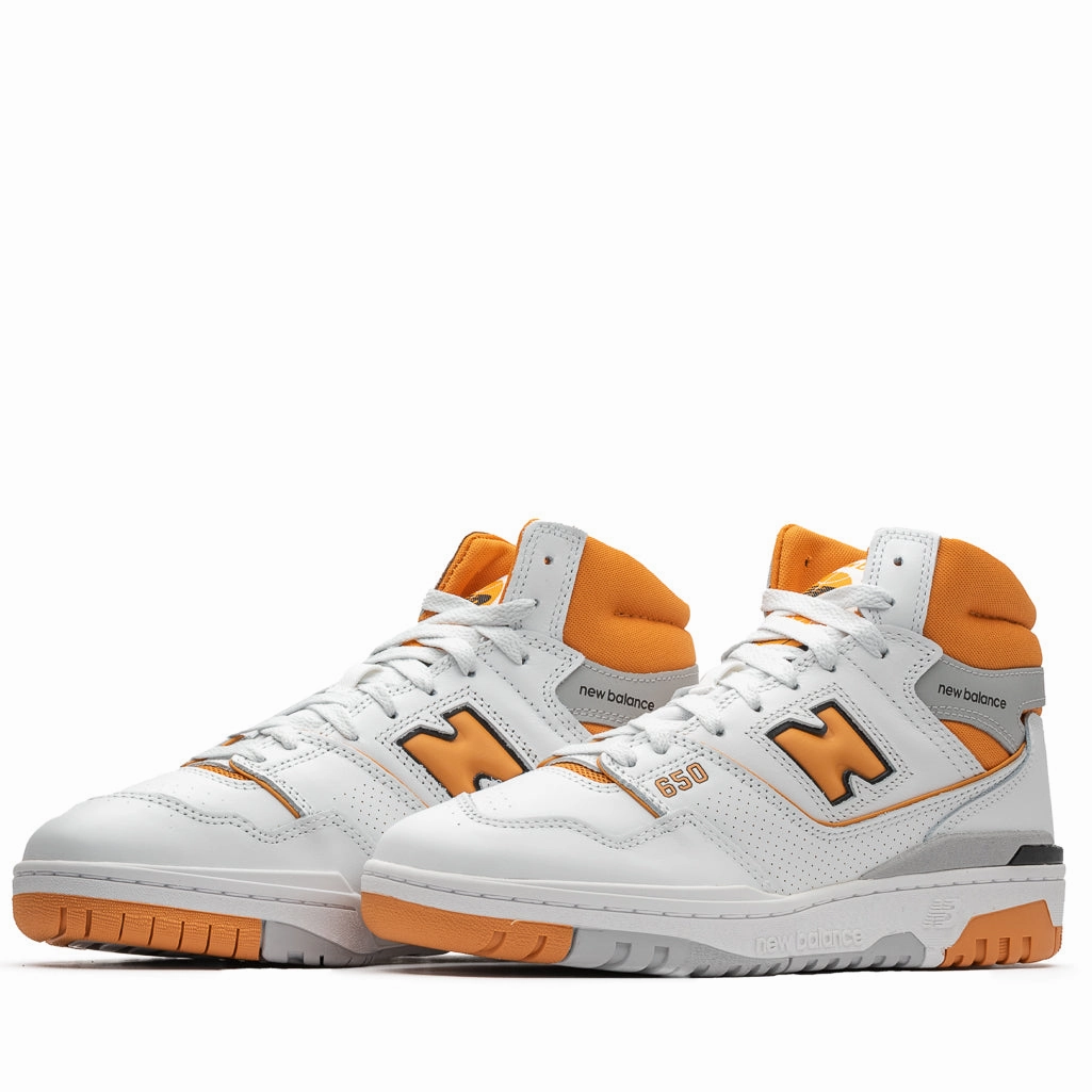 Clean Lane Tall Frame New Balance 650R - White/Canyon