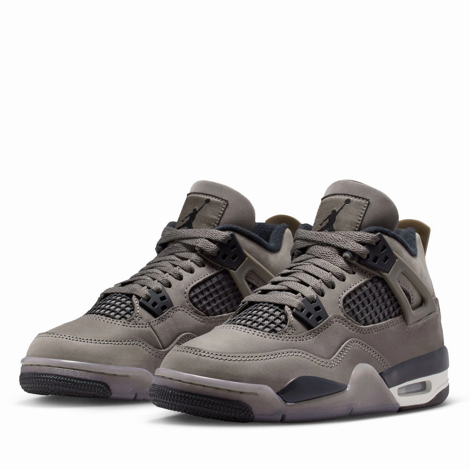 Air Jordan 4 Retro (GS) - Cave Stone/Black Stylish Leather Slip-ons