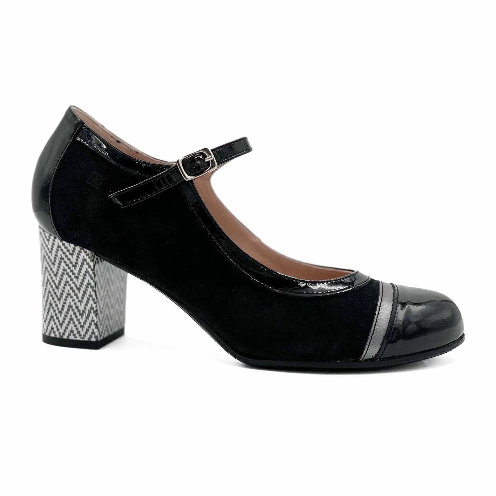 Relax Setting Stylish Comfort Fit Dorking Rodin D9092 Heeled Mary Jane (Women)-  Black Anthracite