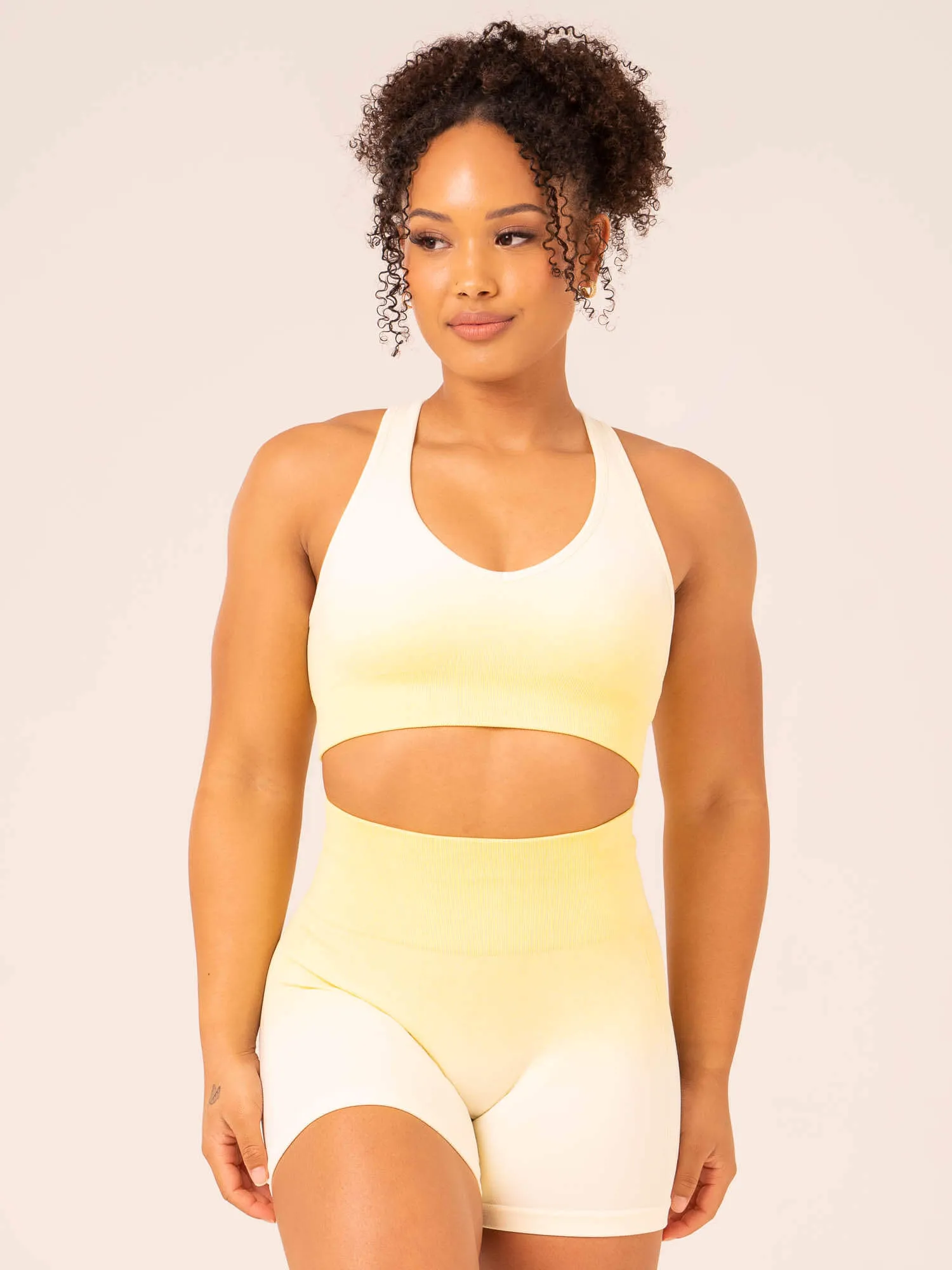 Ombre Seamless Sports Bra - Lemon Ombre Plus Size