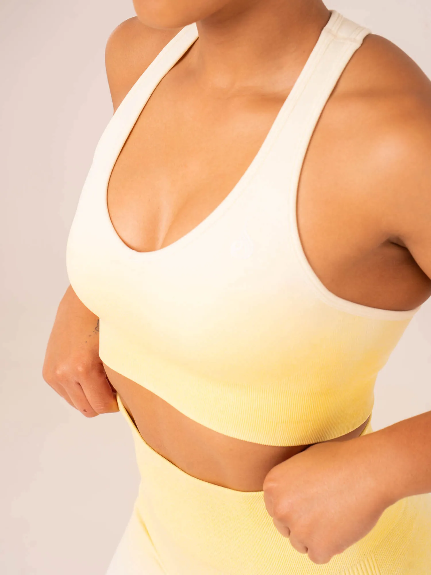 Supportive Band Ombre Seamless Sports Bra - Lemon Ombre
